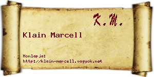 Klain Marcell névjegykártya